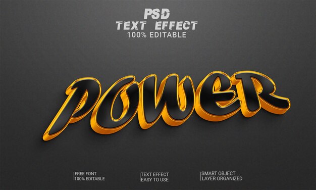 plantilla de efecto de texto Power PSD