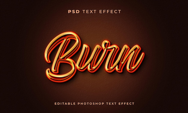 Plantilla de efecto de texto quemado 3D