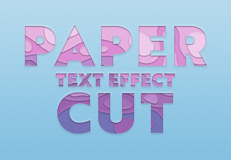 PSD plantilla de efecto de texto de recorte de papel