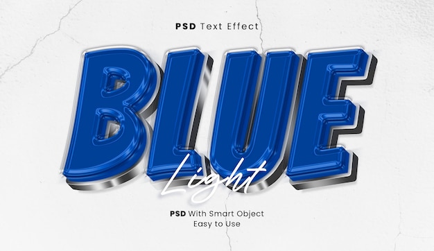 Plantilla de efecto de texto en relieve 3d azul