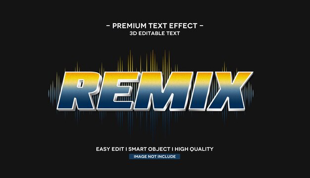 Plantilla de efecto de texto remix 3d
