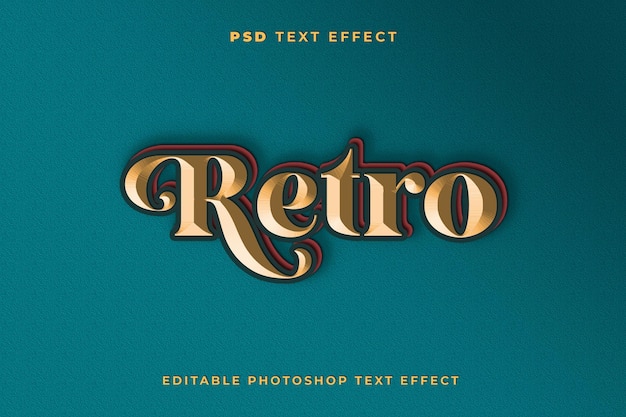 PSD plantilla de efecto de texto retro 3d con fondo verde