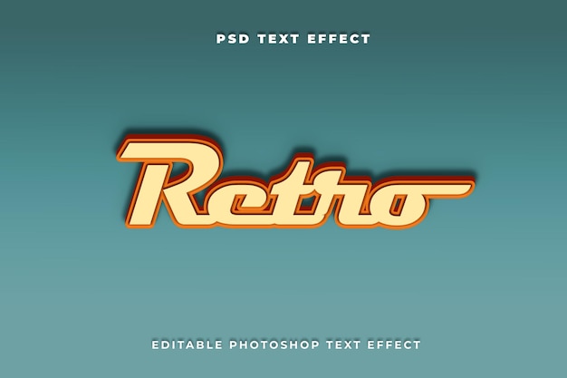 PSD plantilla de efecto de texto retro