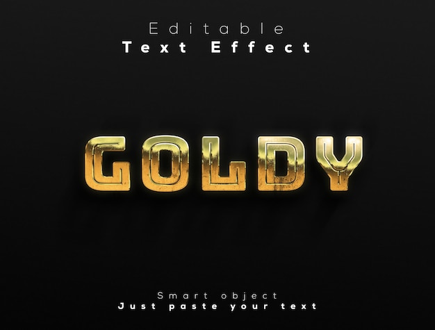 Plantilla de efecto de texto totalmente editable en oro 3d