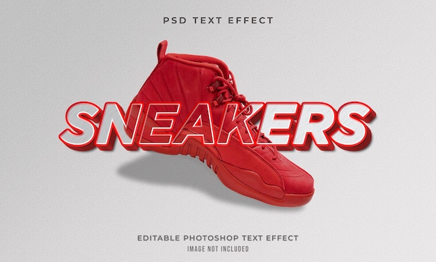 Plantilla de efecto de texto de zapatillas 3D