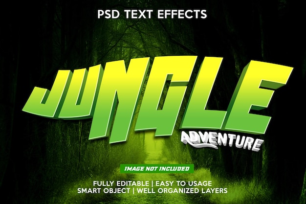 plantilla de efectos de texto de año nuevo chino de aventura en la jungla