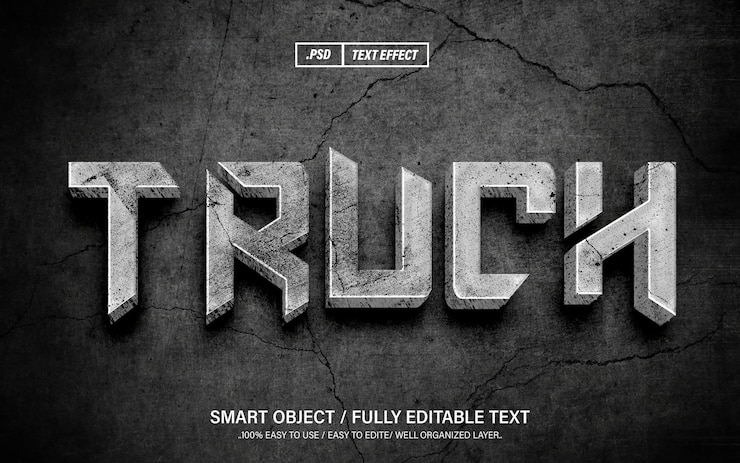 PSD plantilla de efectos de texto psd de truch