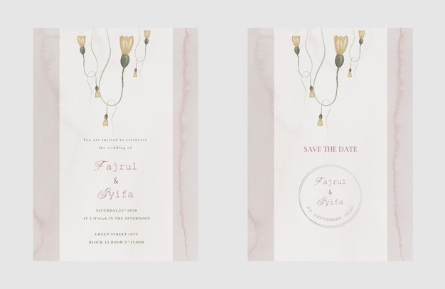 Plantilla elegante de invitación de boda de compromiso