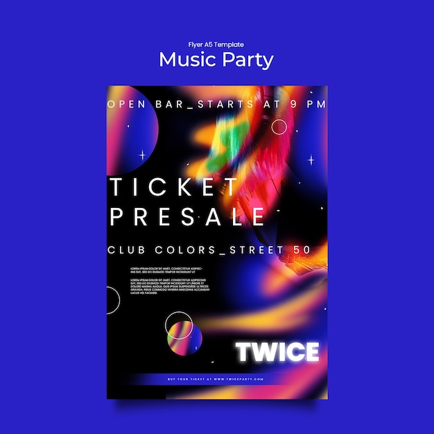 plantilla de entretenimiento para fiestas musicales