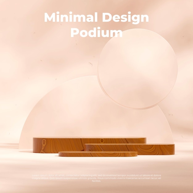plantilla de escena podio de madera en cuadrado con fondo rosa imagen de presentación 3d