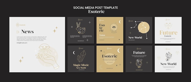 Plantilla esotérica de publicación en redes sociales