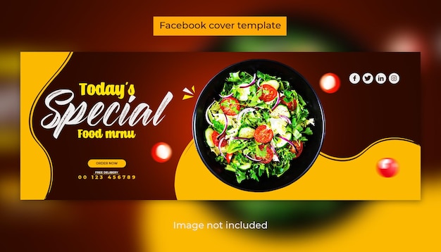 PSD plantilla especial de portada de facebook de redes sociales de venta de alimentos saludables de hoy