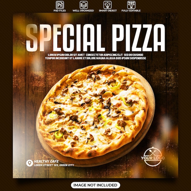 PSD plantilla especial de póster de comida de pizza