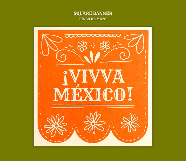 plantilla de estandarte para la celebración del Cinco de Mayo