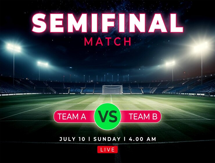 PSD plantilla de estandarte deportivo para el partido de semifinales