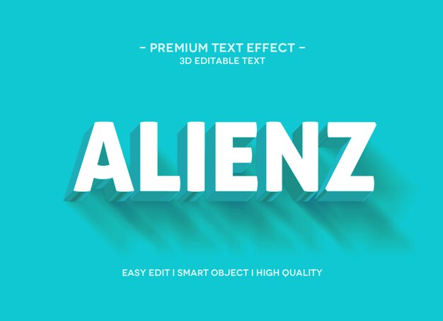 PSD plantilla de estilo de efecto de texto de alienz