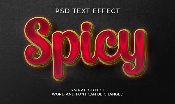 PSD plantilla de estilo de efecto de texto editable 3d picante