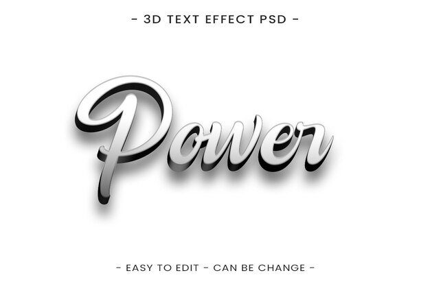 Plantilla de estilo de efecto de texto editable 3d de potencia PSD