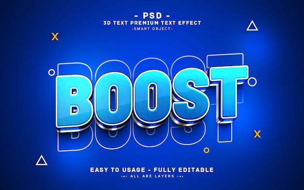 plantilla de estilo de efecto de texto editable de Boost 3D