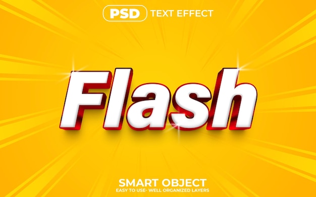 Plantilla de estilo de efecto de texto editable flash 3d con fondo