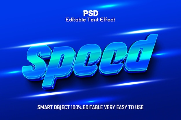 plantilla de estilo de efecto de texto editable Speed 3d