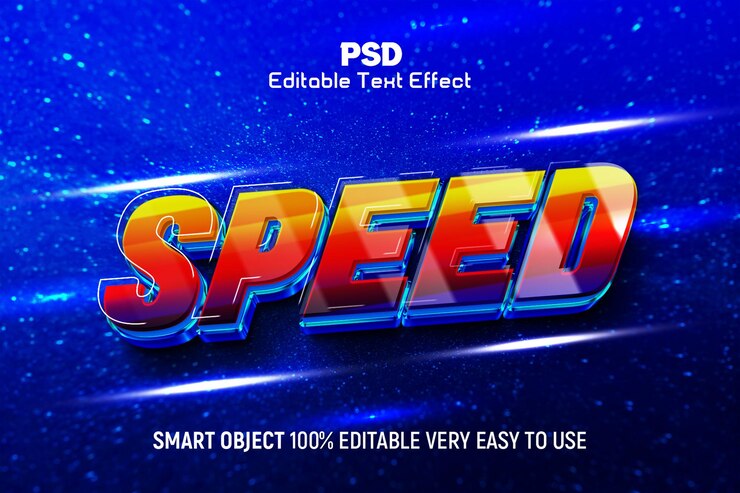 PSD plantilla de estilo de efecto de texto editable speed 3d