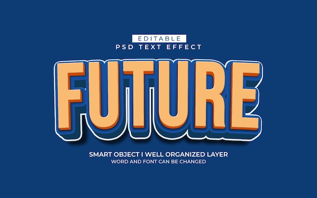 plantilla de estilo de efecto de texto futuro editable en 3D