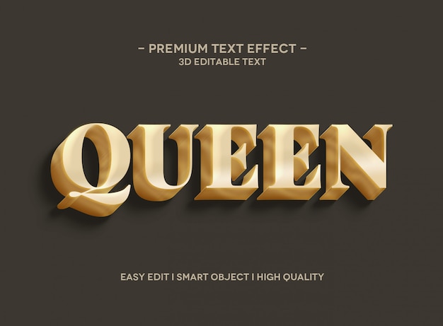 Plantilla de estilo de efecto de texto queen