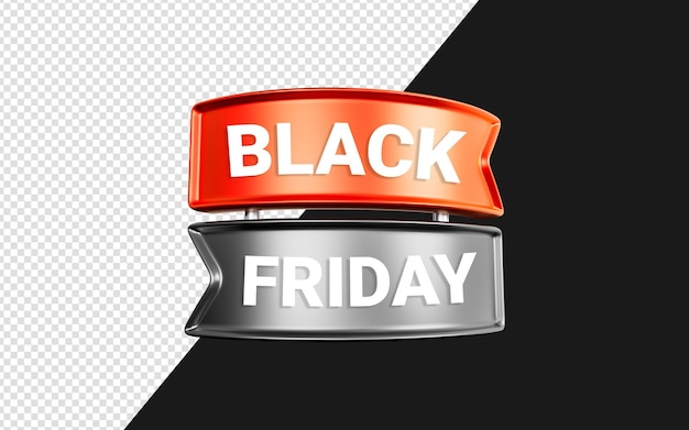 plantilla de etiqueta de etiqueta de venta sobre fondo oscuro concepto de renderizado 3d para descuento de viernes negro