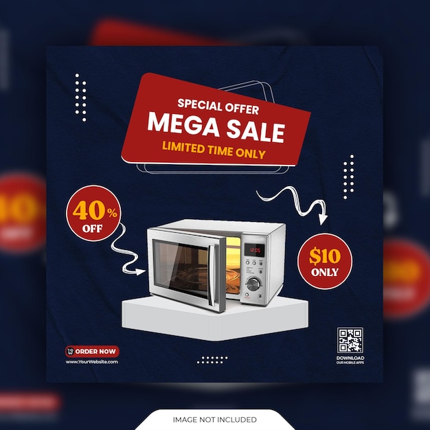 PSD plantilla exclusiva de producto gadget mega sale