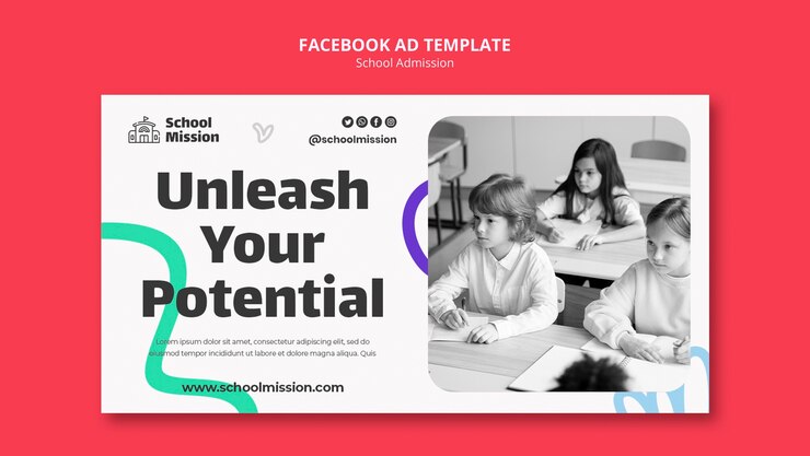PSD plantilla de facebook de admisión a la escuela