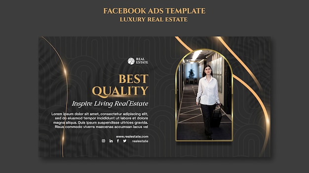 Plantilla de facebook de bienes raíces de lujo