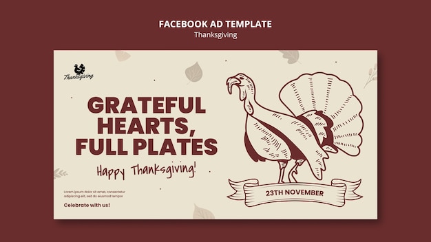 Plantilla de facebook de celebración de acción de gracias