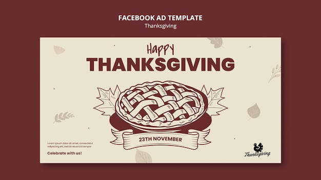 PSD plantilla de facebook de celebración de acción de gracias