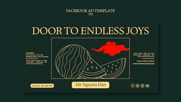 Plantilla de Facebook para la celebración del año nuevo lunar