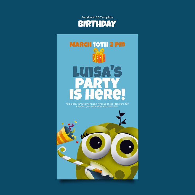 Plantilla de facebook de celebración de cumpleaños