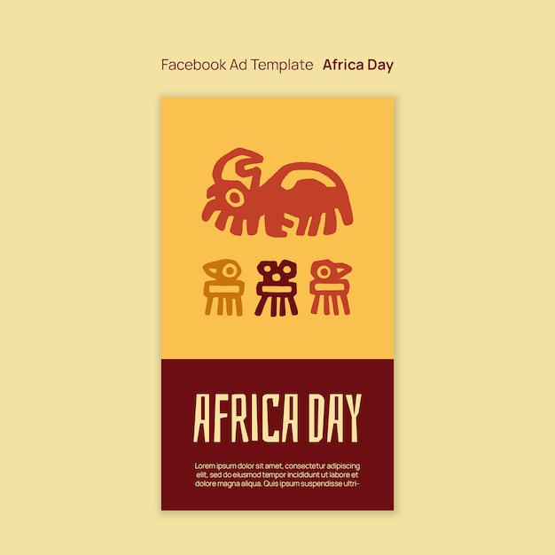 PSD plantilla de facebook para la celebración del día de áfrica