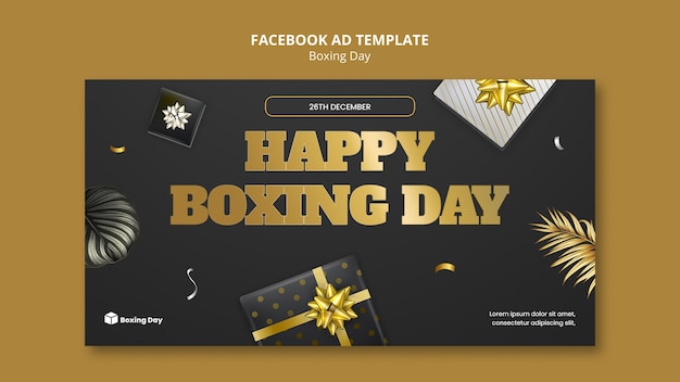 Plantilla de facebook de celebración del día del boxeo