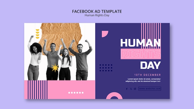 Plantilla de facebook de celebración del día de los derechos humanos