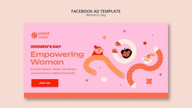 PSD plantilla de facebook de celebración del día de la mujer