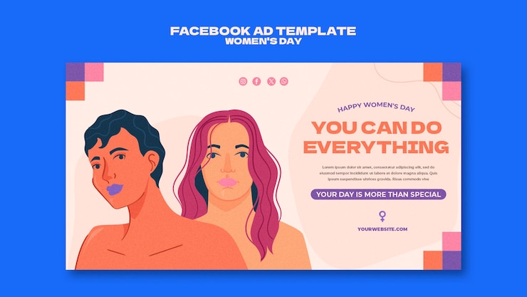 PSD plantilla de facebook de celebración del día de la mujer