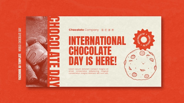 PSD plantilla de facebook de celebración del día mundial del chocolate