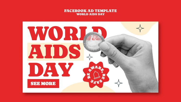 PSD plantilla de facebook de celebración del día mundial del sida