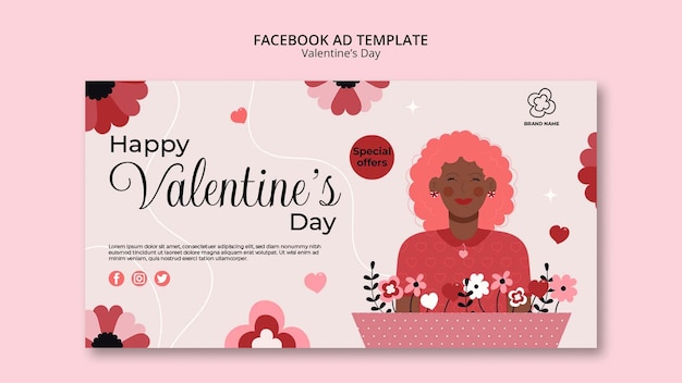 PSD plantilla de facebook de celebración del día de san valentín