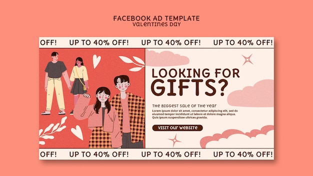 Plantilla de facebook de celebración del día de san valentín