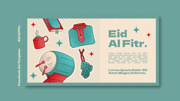 PSD plantilla de facebook de celebración de eid al fitr