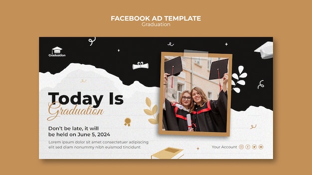 Plantilla de facebook de celebración de graduación