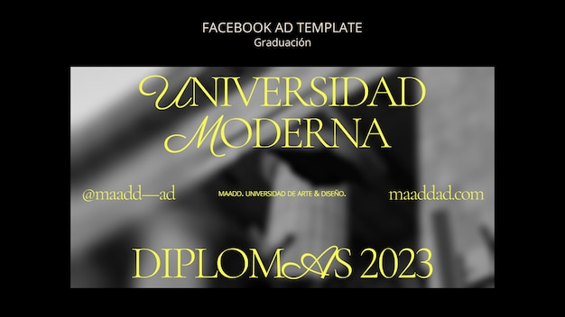 PSD plantilla de facebook de celebración de graduación