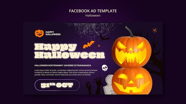 PSD plantilla de facebook de celebración de halloween