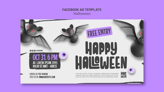 PSD plantilla de facebook para la celebración de halloween